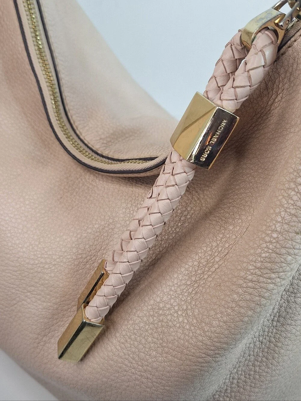 Michael Kors Lexington Large Hobo Bag Soft Blush Beige Pink Rope Handle FAIR